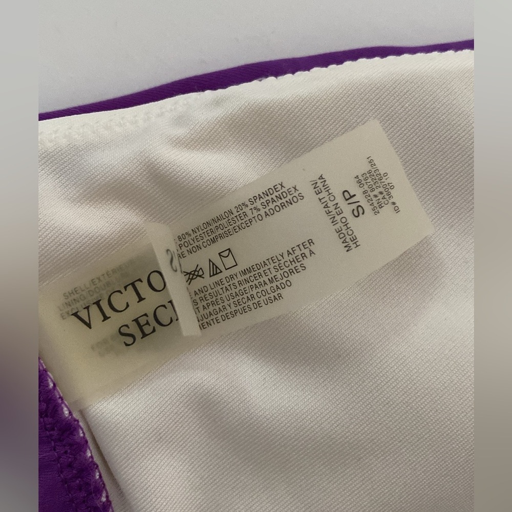 Victoria's Secret Women’s Swim embroidered purple bikini top size Small - Picture 6 of 7